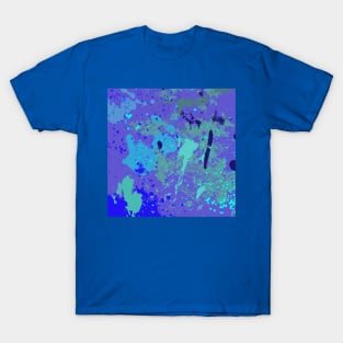 abstract blue paint splatter T-Shirt